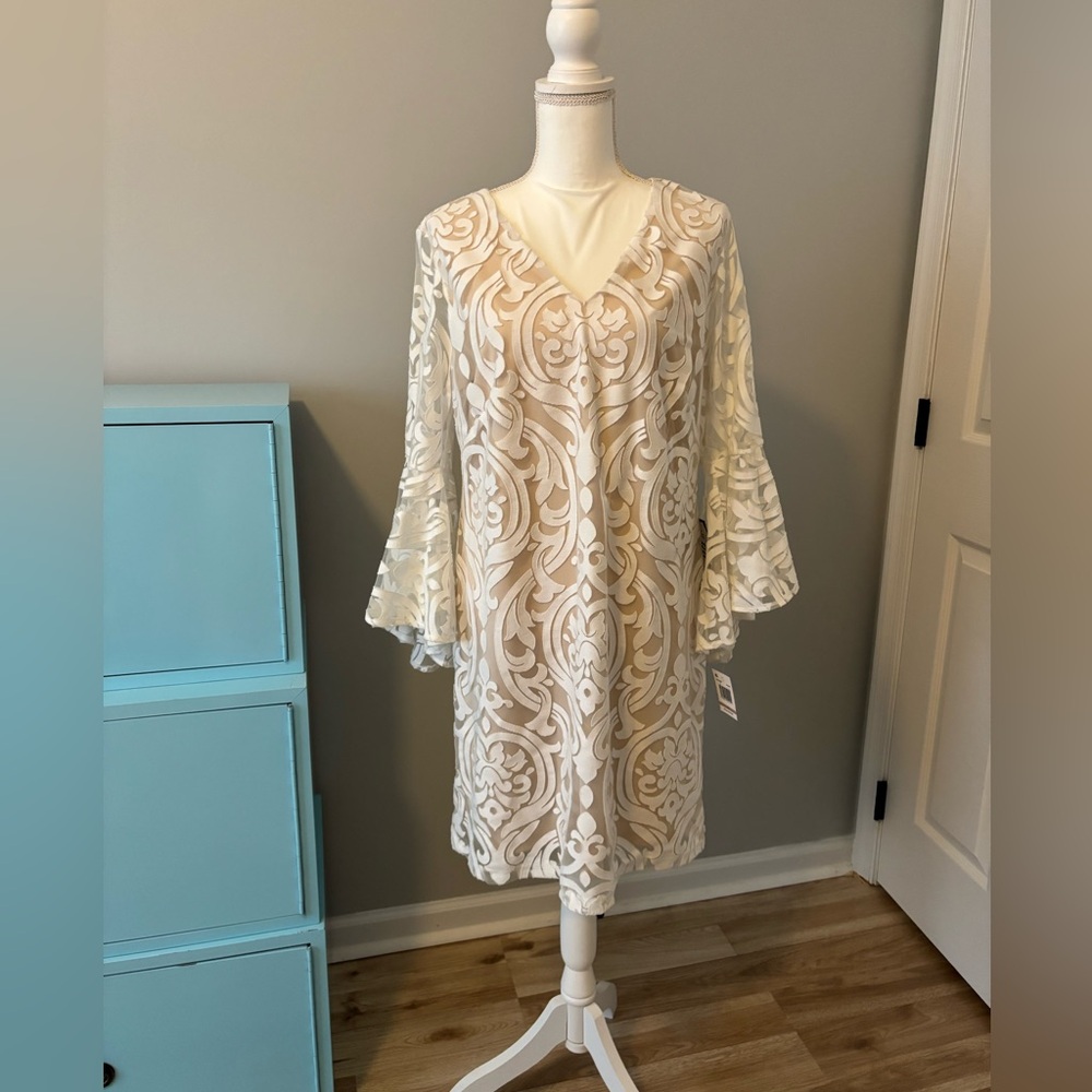 NWT cut out Lace white dress size 12